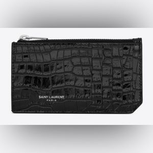 YSL CROC EMBOSSED CARD HOLDER